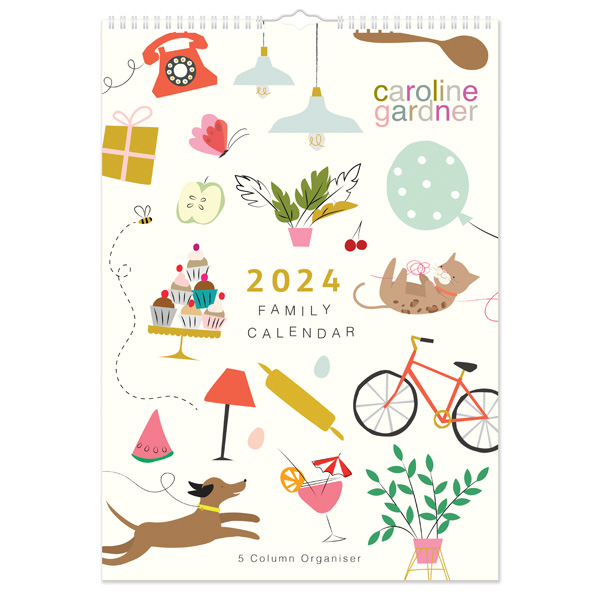 C24017 2024 Caroline Gardner Bits & Bobs A3 Family Planner Wall Calendar  Month To View