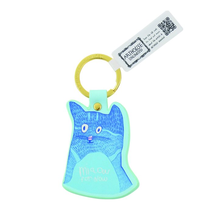 Arthouse Unlimited - Recyled PU Keyring - MIAOW FOR NOW - Image 2