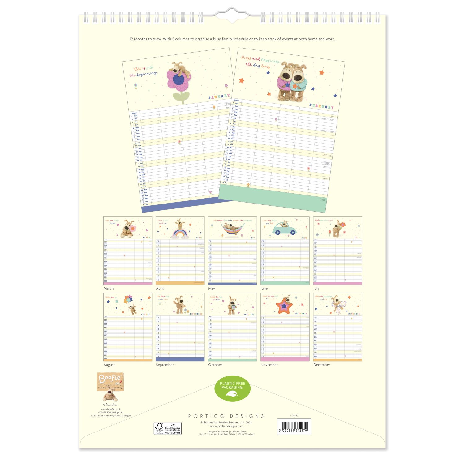 C26010 Boofle A3 Family 2026 Calendar - Image 2