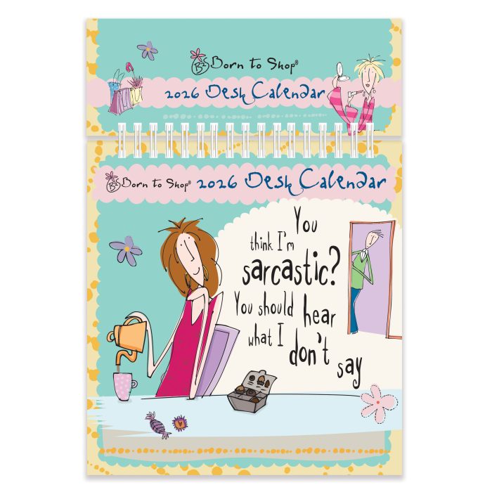 C26014 Born to Shop Desk 2026 Calendar - Image 3
