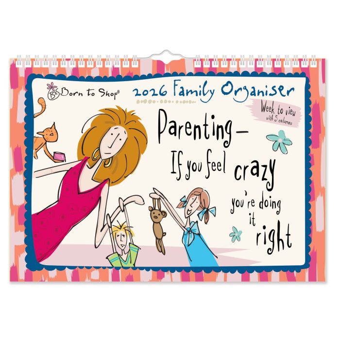 C26015 Born to Shop A4 Family 2026 Calendar