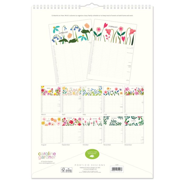 C26019 Caroline Gardener  Posie A3 Family 2026 Calendar - Image 4