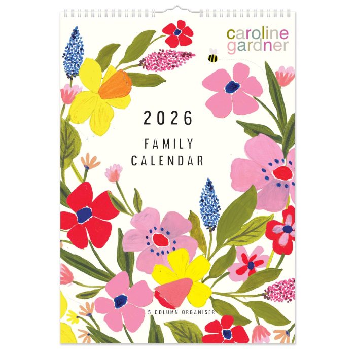 C26019 Caroline Gardener  Posie A3 Family 2026 Calendar