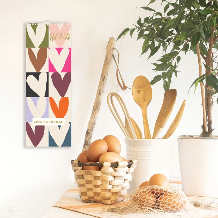 C26020 Caroline Gardener  Hearts/Mixed Prints Slim 2026 Calendar - Image 2
