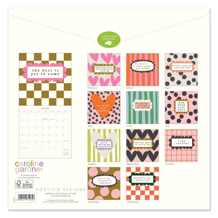 C26023 Caroline Gardner Lots of Love Square 2026 Calendar - Image 4