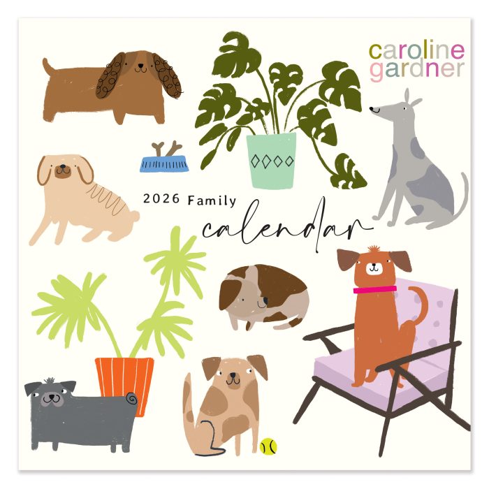 C26026 Caroline Gardner  Dogs Square Family 2026 Calendar