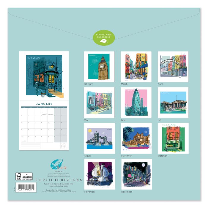 C26050 London Calling Square 2026 Calendar - Image 3