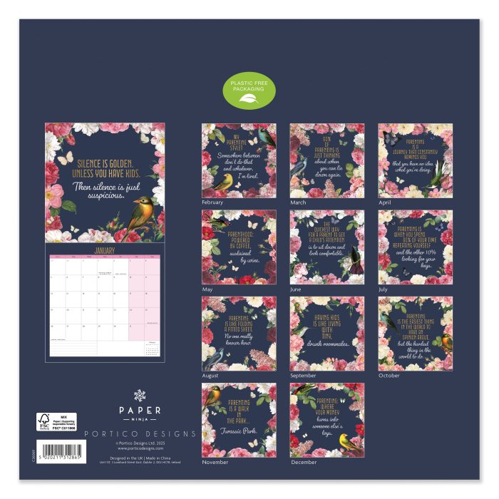 C26069 Paper Ninja SQ Calendar - Mums- 2026 Square Calendar - Image 4