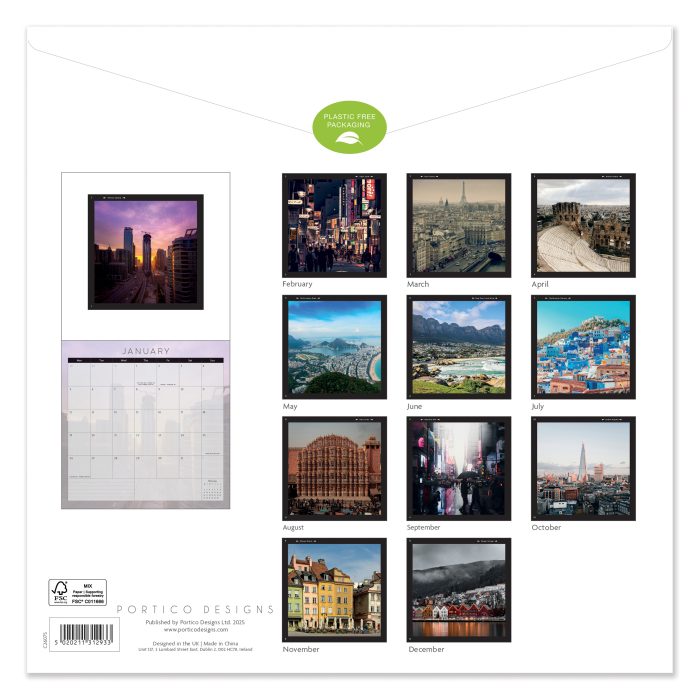 C26075 Beautiful Cities Square 2026 Calendar - Image 3