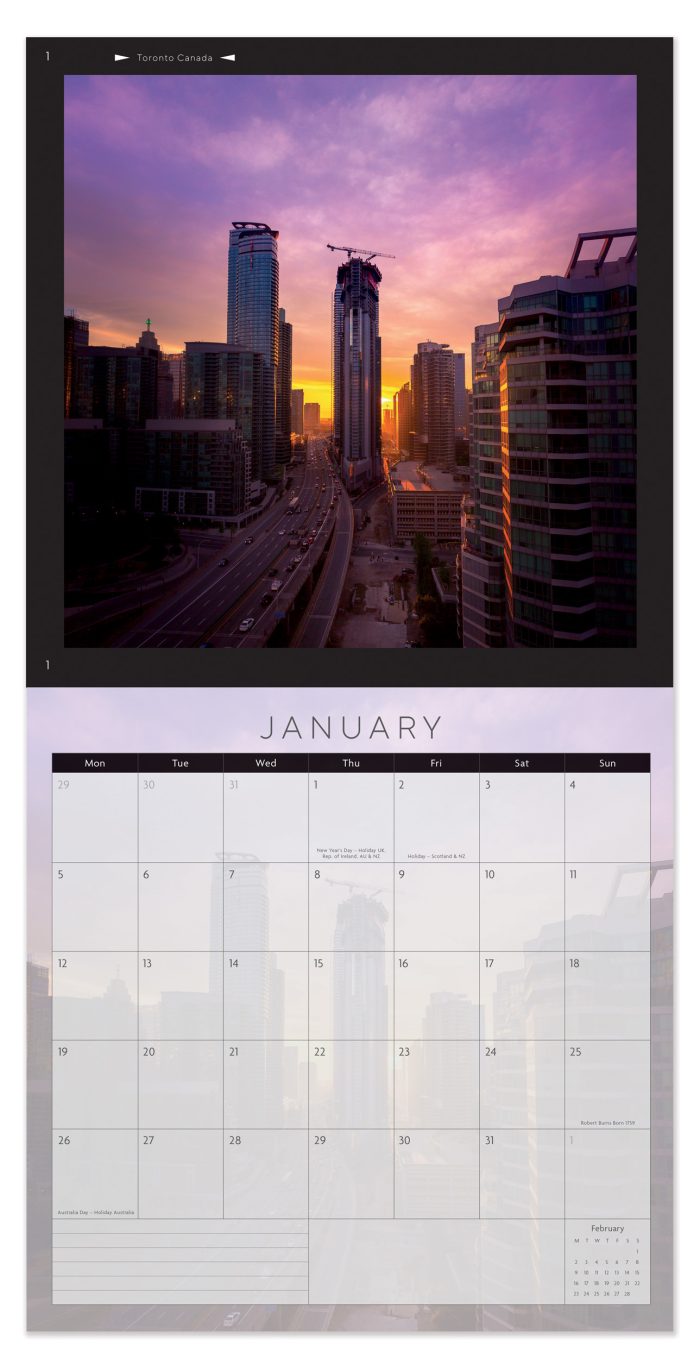 C26075 Beautiful Cities Square 2026 Calendar - Image 2