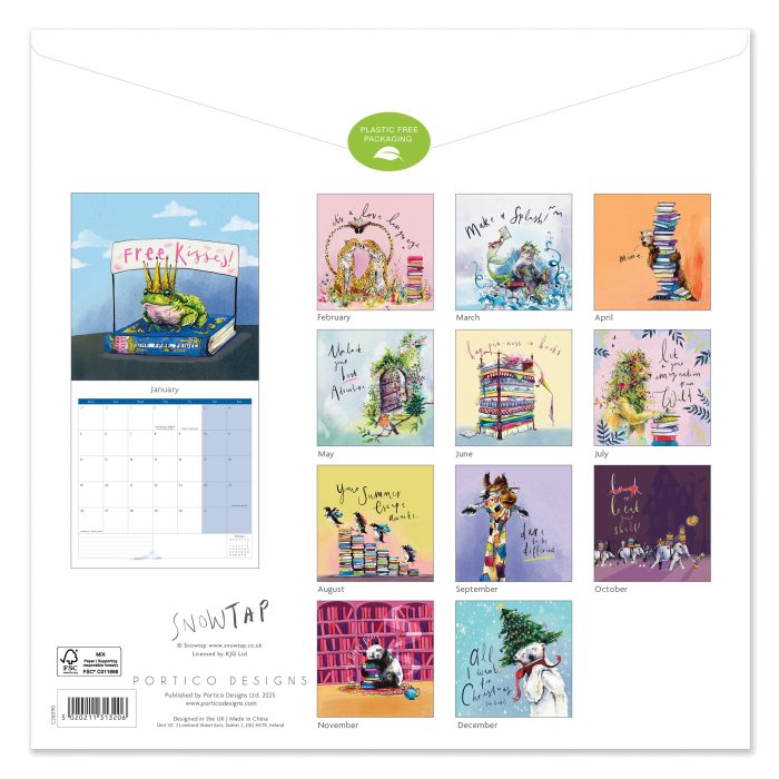 C26090 Snowtap Bookish Square  2026 Calendar - Image 4