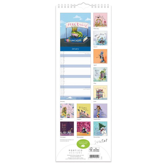 C26091 Snowtap Bookish Slim 2026 Calendar - Image 3