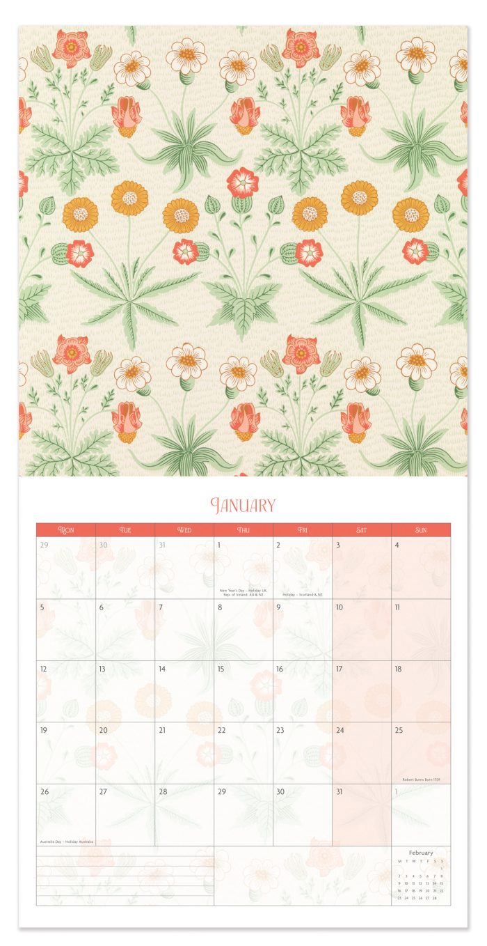 C26095 William Morris Square 2026  Calendar - Image 3