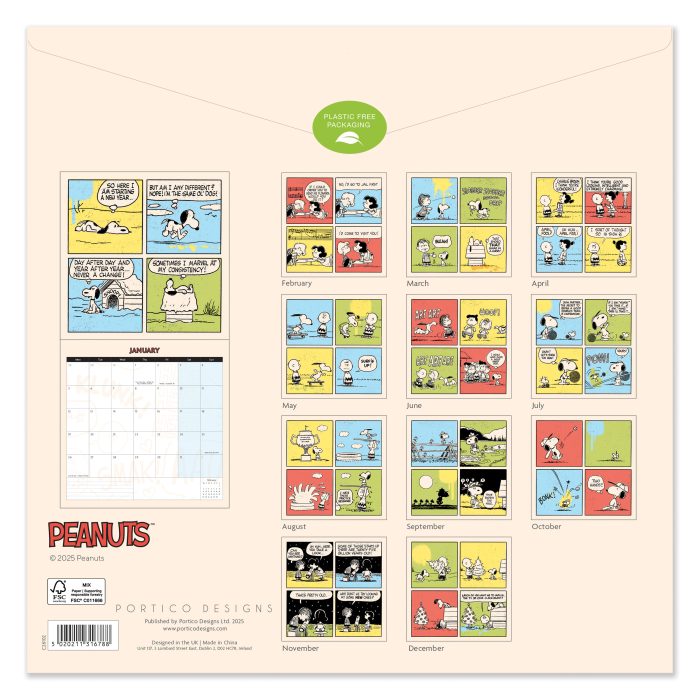 C26102 Peanuts Square 2026 Calendar - Image 3