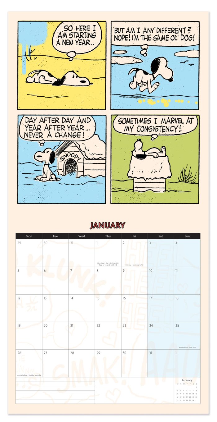 C26102 Peanuts Square 2026 Calendar - Image 2
