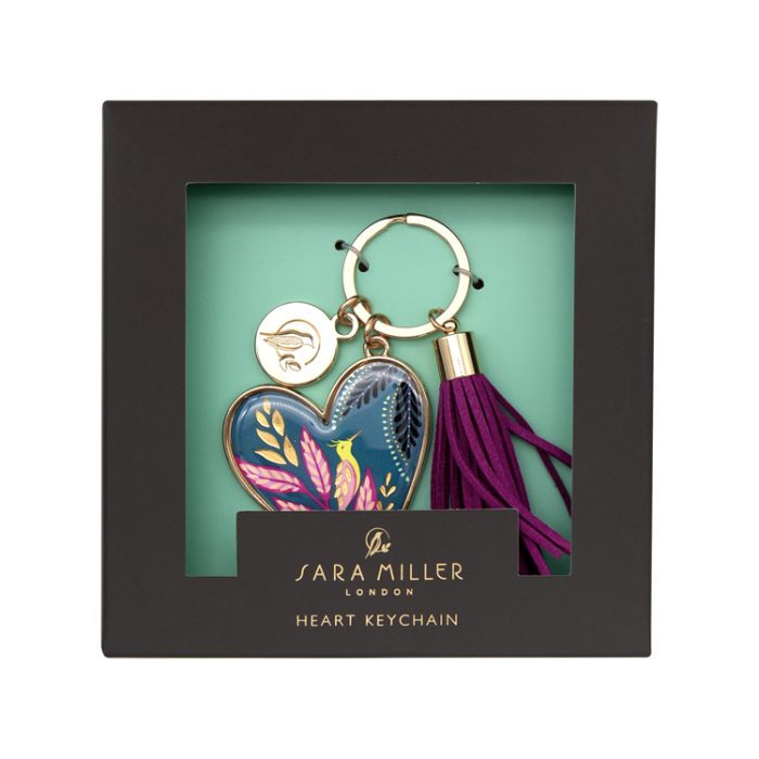 SAM2213 Sara Miller Savannah Heart Navy Keyring - Image 2