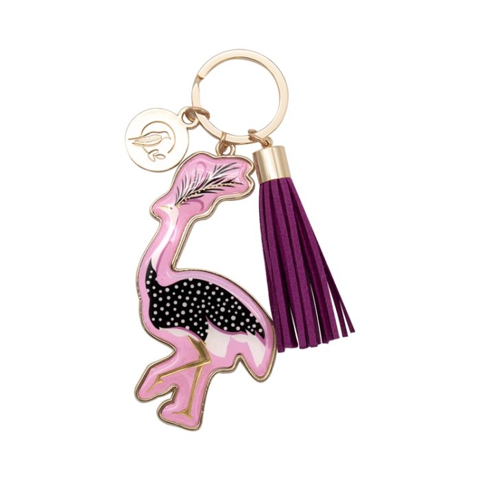 SAM2214 Sara Miller Savannah Key Ring Pink Ostrich